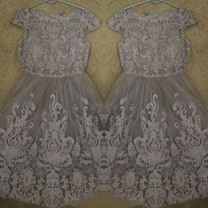 Lilac ChiChi Tea Length Lace Dress